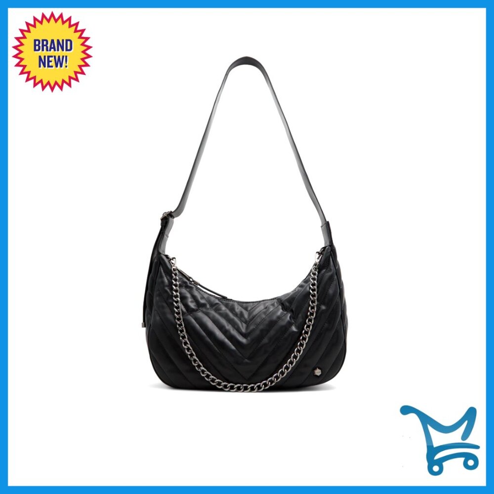 Medium Hobo Bag With Adjustable Crossbody Strap, Synthetic Material